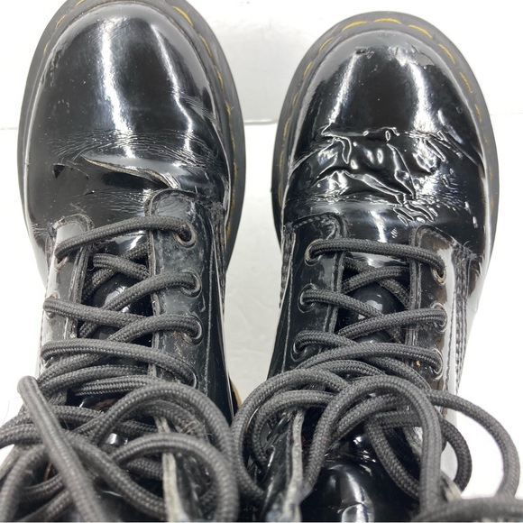 Dr. Martens Patent Leather Black Combat Boots Size 6 Air Wair Bouncing Soles - Picture 4 of 16